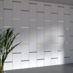 White and Gold Rectangles 3D Wall Panels