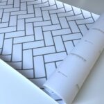 Kitchen Backsplash Decor - White Herringbone (Small defect)