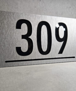 Alternative view of Black Acrylic and Silver Brush Number Sign