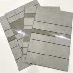 Concrete & Silver Mirror Decorative Panels 1 Pack of 4 Panels (Small defect)