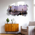 3D Paris Bridge Broken Wall Effect - Peel and Stick Decal
