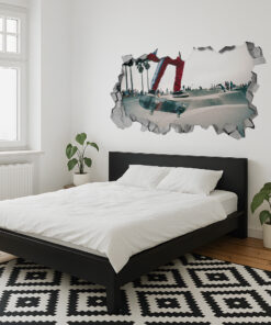 Skate Park 3D Broken Wall Decal