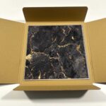 Black and Gold Marble Pattern Tile Stickers 1 Tile (Small defect)