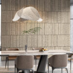 Light Wood Symmetric Lines 3D Wall Panels