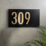 Black and Gold Brush Number Sign