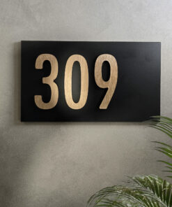 Black and Gold Brush Number Sign