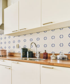 Alternative view of Coastal Beige and Blue Tile Stickers (Pack of 10)