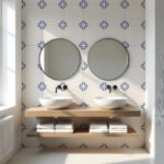 Coastal Beige and Blue Tile Stickers (Pack of 10)