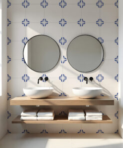 Coastal Beige and Blue Tile Stickers (Pack of 10)