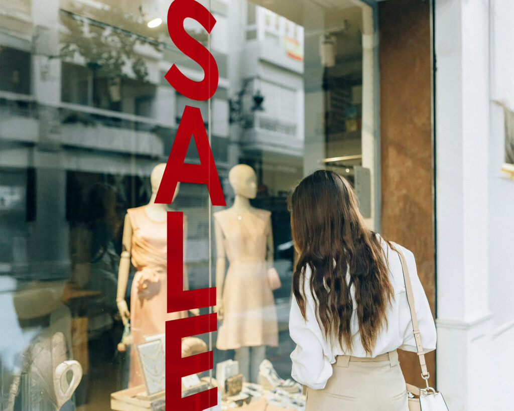 Custom business signage with dimensional letters on retail storefront