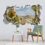 Mystical Landscape Broken Wall Decal