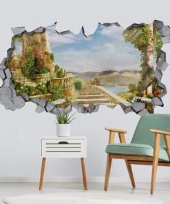 Mystical Landscape Broken Wall Decal