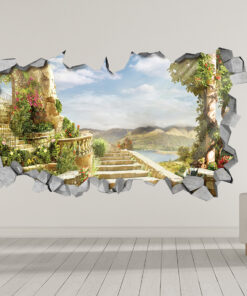 Alternative view of Mystical Landscape Broken Wall Decal