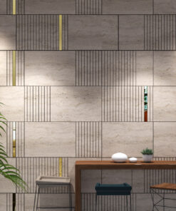 Alternative view of Travertine Imitation and Gold Mirror Decorative Panels