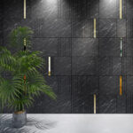 Dark Marble Imitation and Gold Mirror Decorative Panels