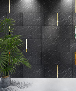 Dark Marble Imitation and Gold Mirror Decorative Panels