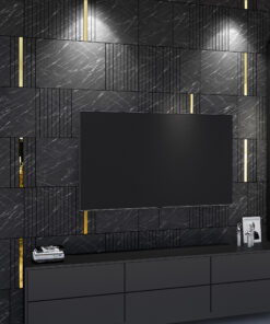 Alternative view of Dark Marble Imitation and Gold Mirror Decorative Panels