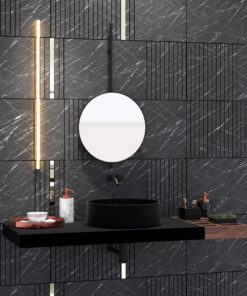 Alternative view of Dark Marble Imitation and Silver Mirror Decorative Panels