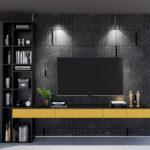 Dark Marble Imitation and Black Gloss Decorative Panels