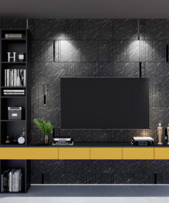 Dark Marble Imitation and Black Gloss Decorative Panels