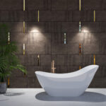 Bronze Patina Imitation and Gold Mirror Decorative Panels