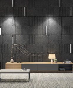 Alternative view of Dark Grey Marble Imitation and Silver Mirror Decorative Panels