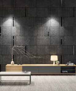 Dark Grey Marble Imitation and Black Gloss Decorative Panels