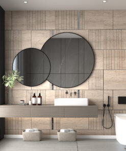 Alternative view of Travertine Imitation and Silver Mirror Decorative Panels