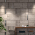 Travertine Imitation and Silver Mirror Decorative Panels