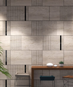 Travertine Imitation and Black Gloss Decorative Panels
