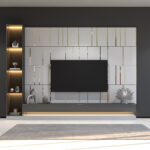 White & Gold Mirror Wall Panels