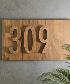 Alternative view of Dark Wood 3D Number Sign