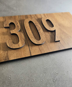 Dark Wood 3D Number Sign