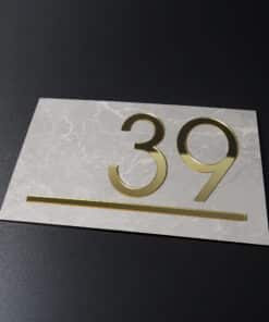Alternative view of Etruscan Grey and Gold Number Sign