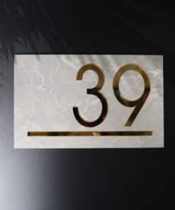 Etruscan Grey and Gold Number Sign