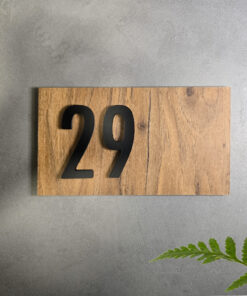 Dark Wood and Black 3D Number Sign